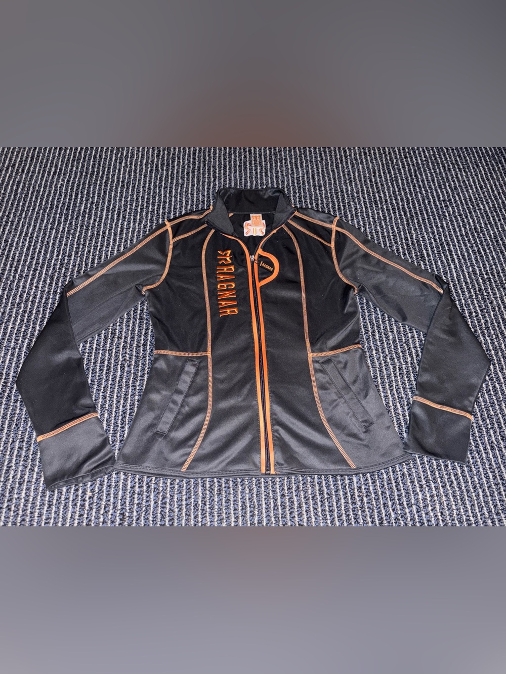 RAGNAR Women’s Small Full Zip Gray and Orange Running Track Trail Sports Jacket